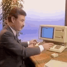 Coding on Retro PC GIF